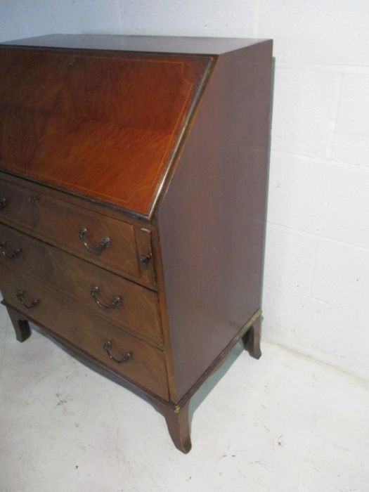 An Edwardian inlaid bureau - Image 2 of 10