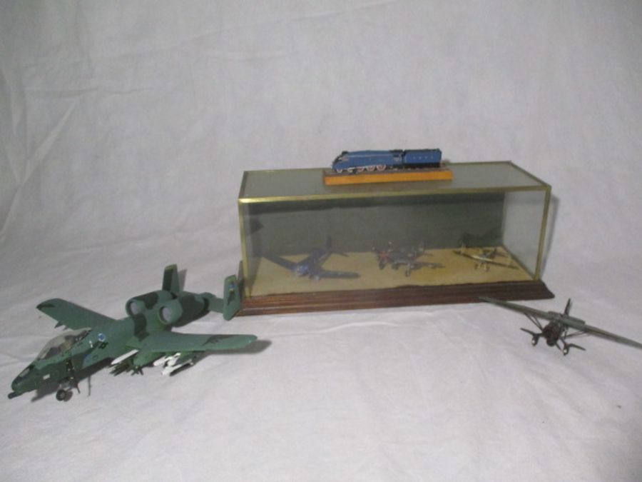 A table top display cabinet along with various model aircraft etc, some A/F