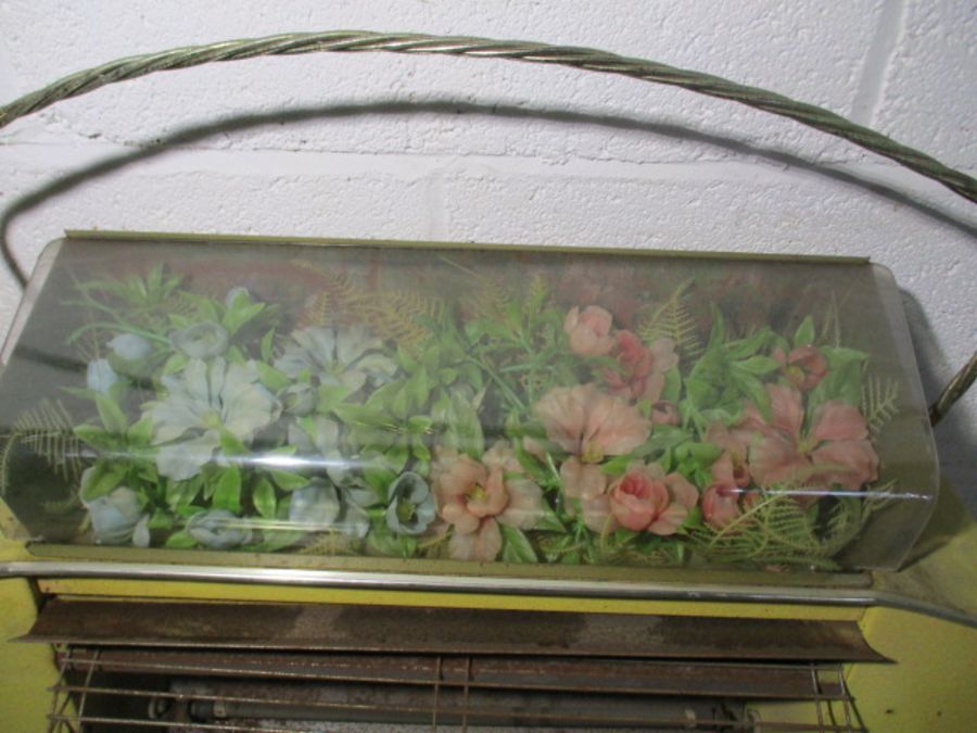 A 1950's kitsch electric fire with plastic flower display to top- please note this is for decorative - Image 3 of 8