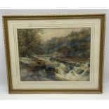 A watercolour river scene signed Gresley - possibly James Stephen Gresley (1829-1908) 41 x 50cm