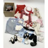 A collection of Sasha Doll clothes, shoes and outfits