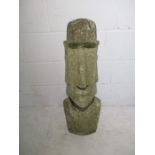 A Pheebert's Easter Island stone head, with small pewter seal of authenticity near the base - height