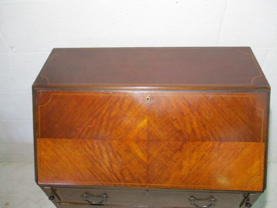 An Edwardian inlaid bureau - Image 4 of 10