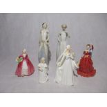 A collection of six Royal Doulton ladies including Fond Farewell, Janet, Bride, Bridesmaid,