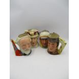 A collection of four two-headed limited edition Royal Doulton character jugs from The Antagonists