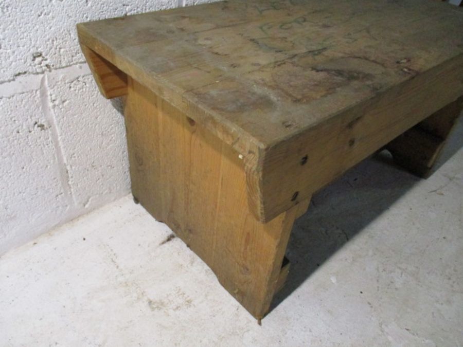 Two industrial wooden footstools from Axminster Carpets - Image 7 of 10