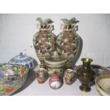 A collection of Oriental ware including Satsuma, Cloisonne etc