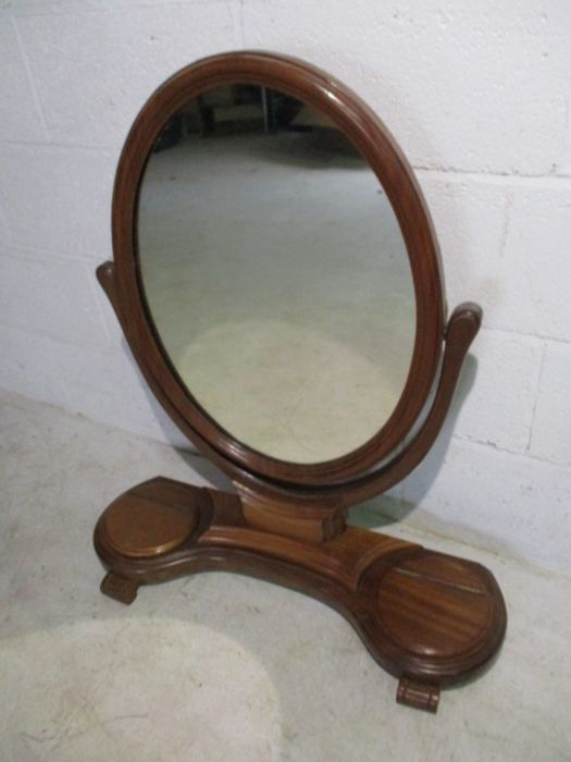 A Victorian mirror with two lidded storage compartments. - Image 2 of 8