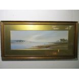 A signed watercolour of an estuary scene signed J Shapland