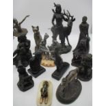 A collection of Resin & other figurines. .