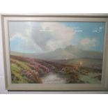 A framed gouache of Dartmoor signed R D Sherrin