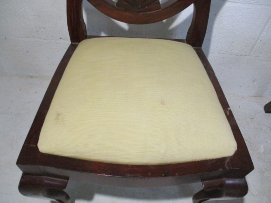 A set of eight shield back dining chairs on cabriole legs, including two carvers - Image 5 of 10