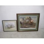 A framed print limited edition print entitled "Evening Star" by Terence Cuneo, along with another