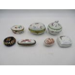 A collection of seven Limoges (French) porcelain trinket/pill pots