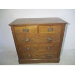 An oak chest of five drawers by Harris Lebus - A/F