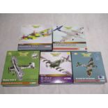A collection of five boxed limited edition Corgi Aviation Archive die-cast model planes (1:72 scale)