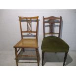 Two Edwardian bedroom chairs.