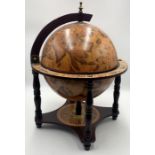 A table top drinks cabinet in the form of a terrestrial globe