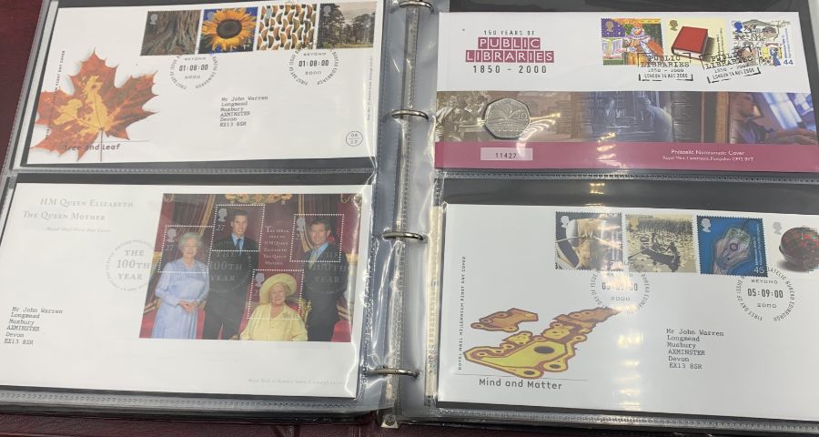 A collection of first day covers in three albums - many with coins, all in excellent condition. - Image 11 of 50