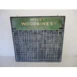A vintage skittles scoreboard with Wills's Woodbines advertising - from a pub in Chard (local