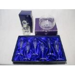 Two boxed Edinburgh Crystal cut glass pieces included an "Argyll" salad bowl & decanter, along