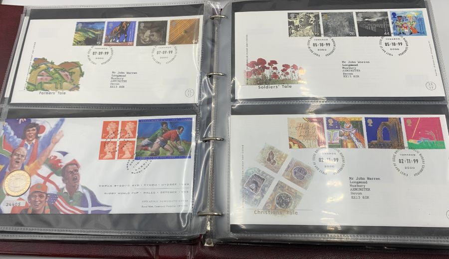 A collection of first day covers in three albums - many with coins, all in excellent condition. - Image 7 of 50