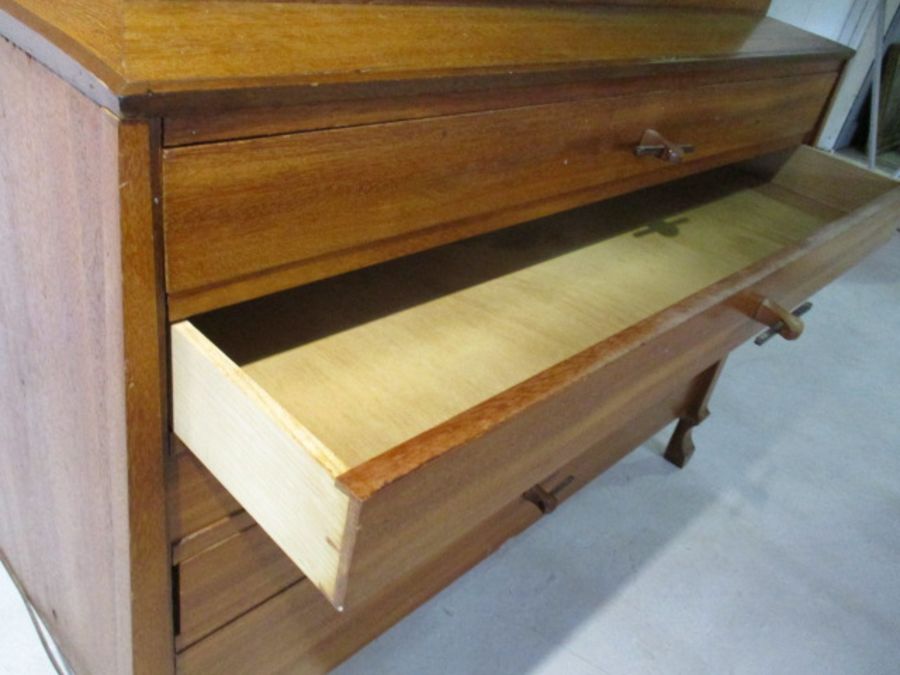 A mid-century two-tier plan chest with eight drawers - Image 9 of 11