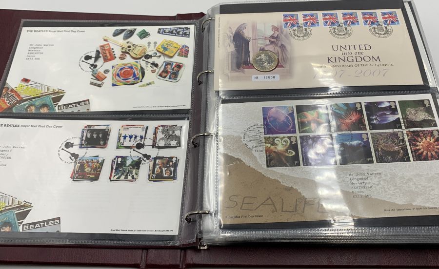 A collection of first day covers in three albums - many with coins, all in excellent condition. - Image 35 of 50