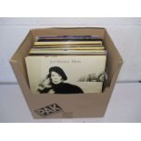 A collection of 12" vinyl records including Bob Dylan, Bruce Springsteen, Fleetwood Mac, Elton John,