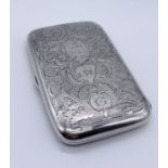A large Victorian cigarette/cigar case with foliate design, weight 173.1g