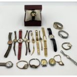 A collection of various watches including Ingersoll, Montine, Services of Croydon, etc.