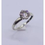 A 9ct gold solitaire dress ring - weight 1.5g