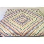 A large vintage patchwork bed spread dimensions 252cm x 236cm