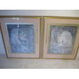 A pair of large Egyptian themed prints