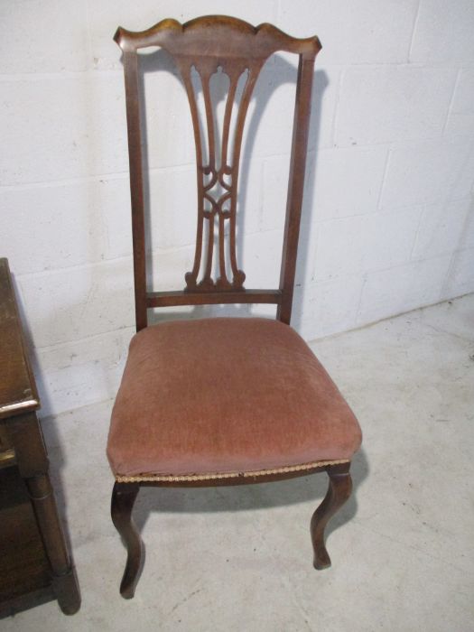 A pair of Queen Anne Style chairs plus a hall table - Image 4 of 12