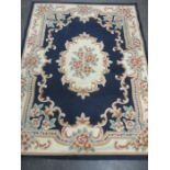 A modern Chinese style blue ground rug