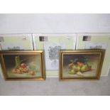 Two Victorian still life prints along with three studies of Primroses