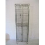 A wirework locker room storage unit