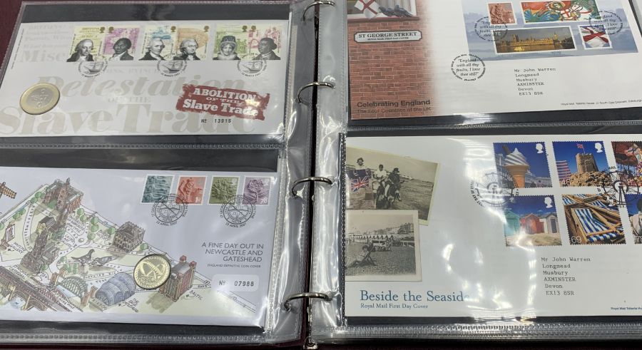 A collection of first day covers in three albums - many with coins, all in excellent condition. - Image 49 of 50