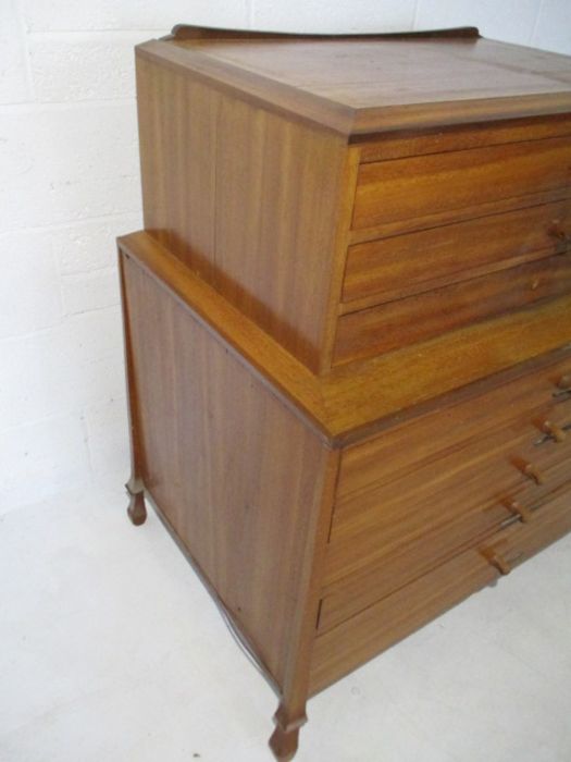 A mid-century two-tier plan chest with eight drawers - Image 2 of 11