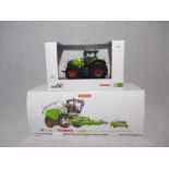 A boxed die-cast Wiking Claas Jaguar 860 forage harvester with Orbis 750 maize header & pick up