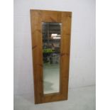 A rustic style wooden mirror - overall size 148cm x 59cm