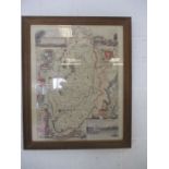 A vintage lithographed framed print of Thomas Moule's map of Nottinghamshire (Circa 1840).