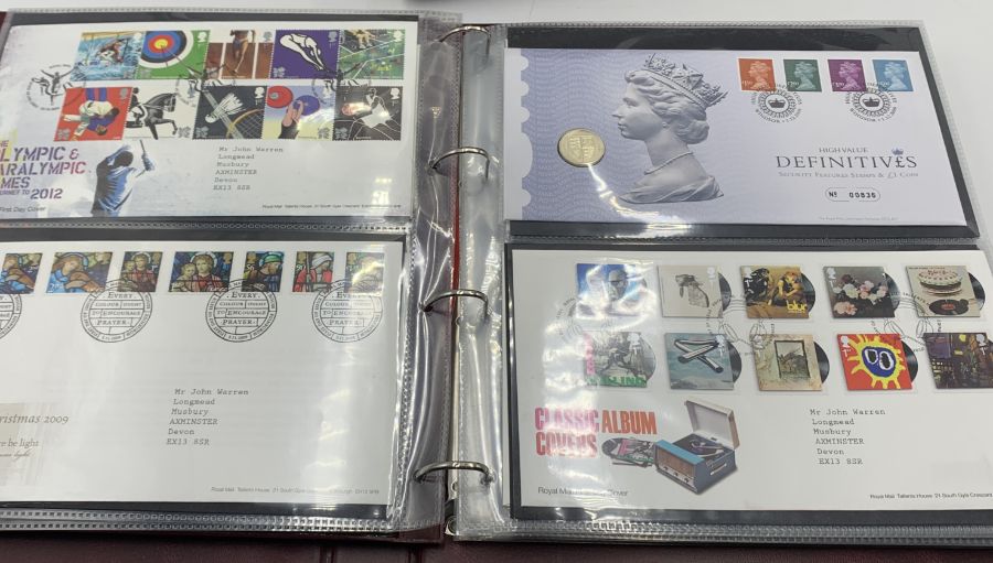 A collection of first day covers in three albums - many with coins, all in excellent condition. - Image 28 of 50