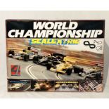 A boxed World Championship Scalextric set - looks complete, untested