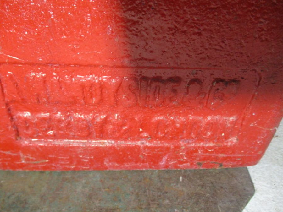 A cast iron Royal Mail letter box/postbox with a dome top and side mount fitments, stamp marked with - Image 11 of 11