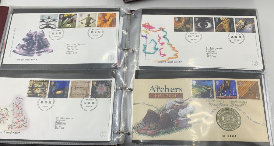 A collection of first day covers in three albums - many with coins, all in excellent condition. - Image 12 of 50