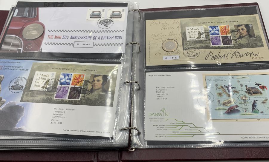 A collection of first day covers in three albums - many with coins, all in excellent condition. - Image 46 of 50