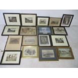 An assortment of miscellaneous vintage prints, including hunting and country scenes.