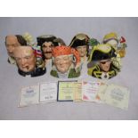 A collection of seven limited edition Royal Doulton character jugs from "The Jug of The Year